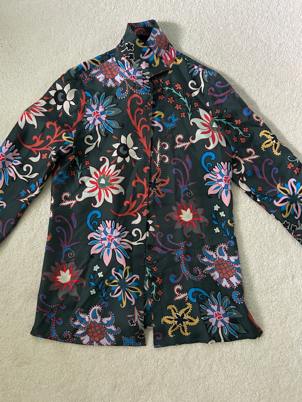Tory Burch Multicolor Floral Print Blazer Jacket on Black